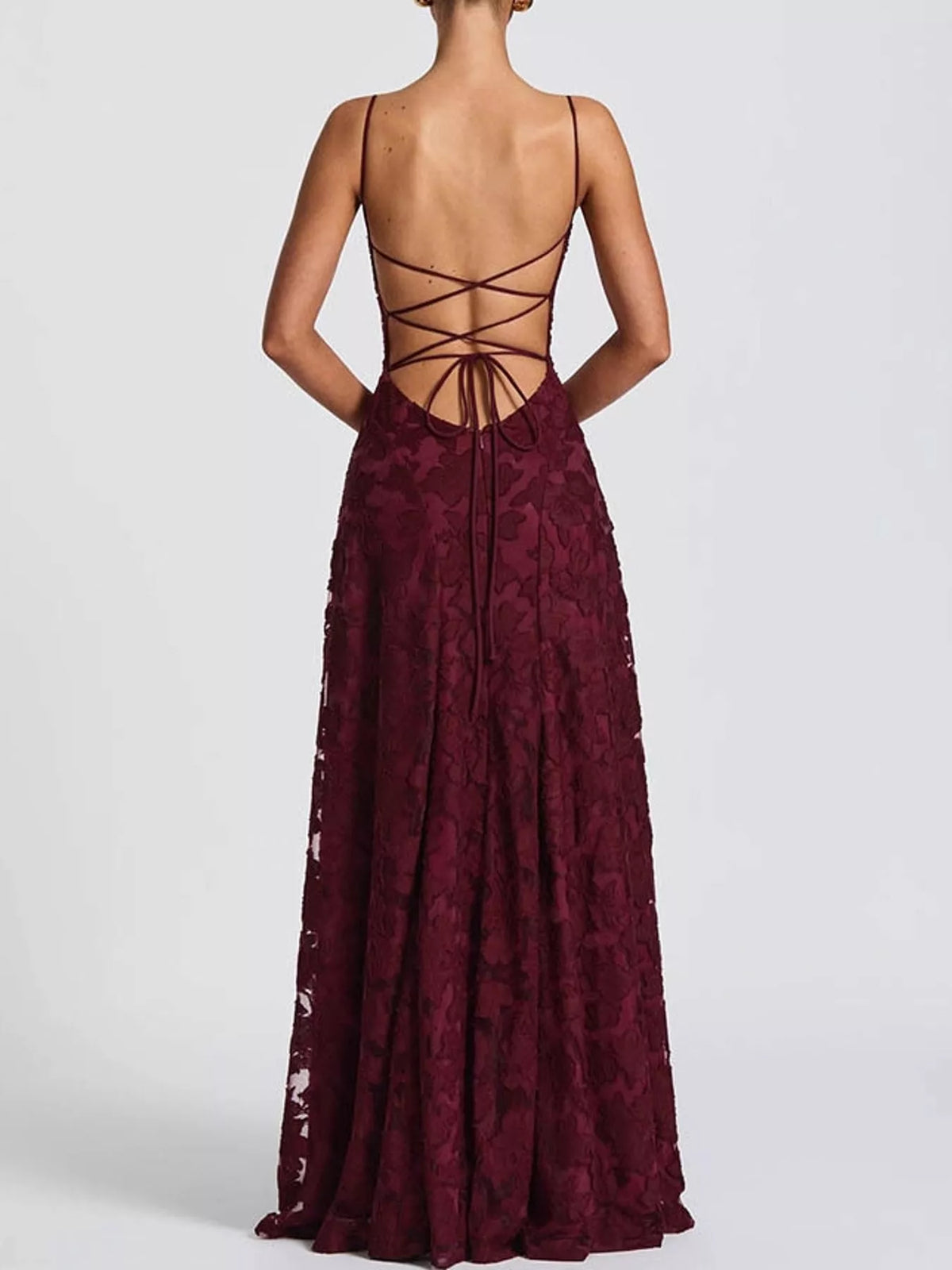 Backless Lace Maxi Dress