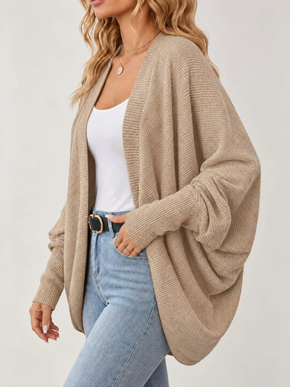 Open-Front Batwing Sleeve Cardigan