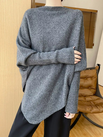 Asymmetrical Lantern Sleeve Sweater