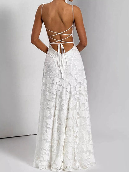Backless Lace Maxi Dress