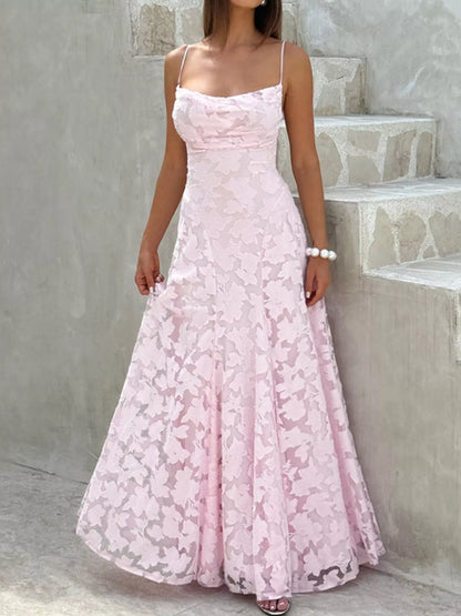 Backless Lace Maxi Dress