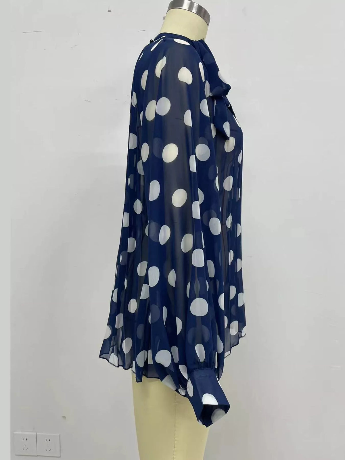 Polka Dot Long Sleeve Blouse