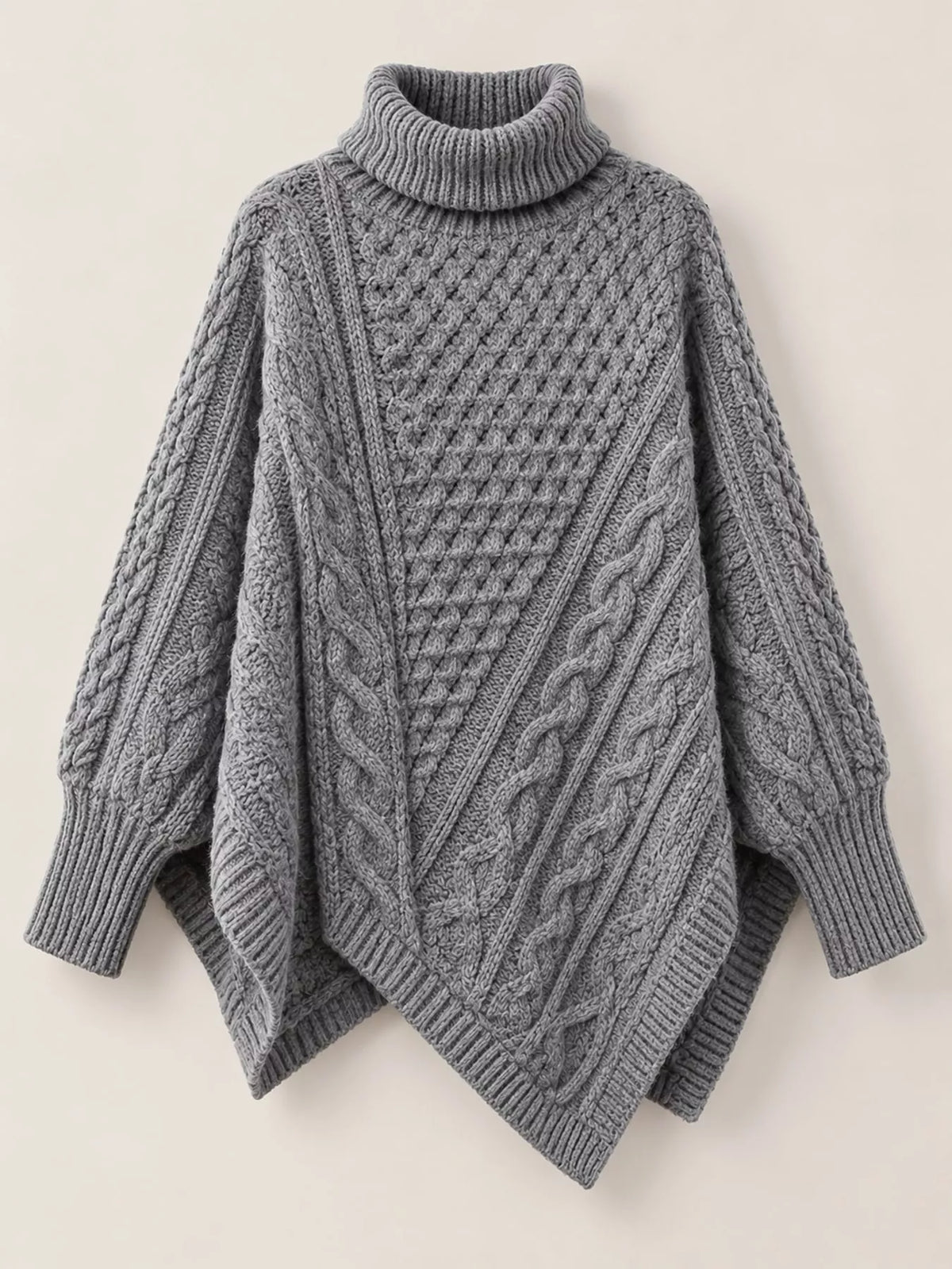 Turtleneck Cable-Knit Sweater