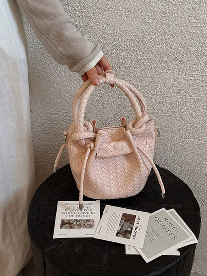 Woven Bucket Crossbody Bag