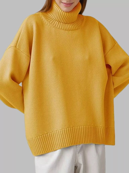 Turtleneck Dropped Shoulder Sweater
