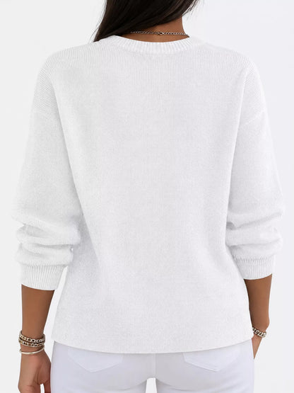 Full Size Classic Crew Neck Sweater Plus Size