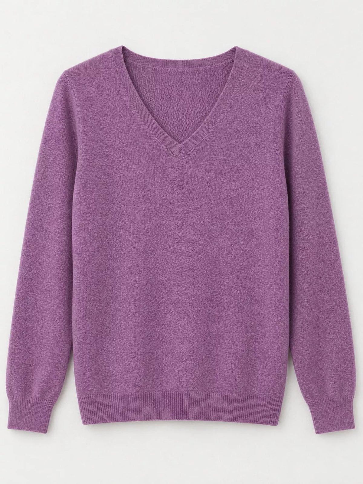 Elegant V-Neck Long Sleeve Soft Knit Top