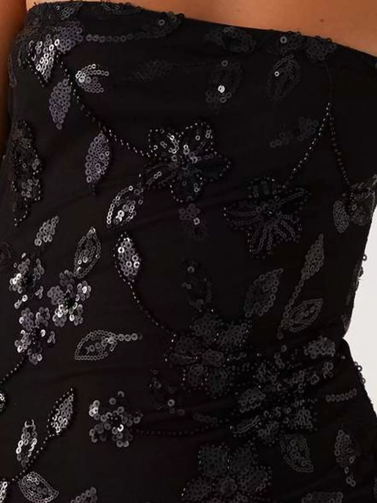 Floral Textured Strapless Mini Dress