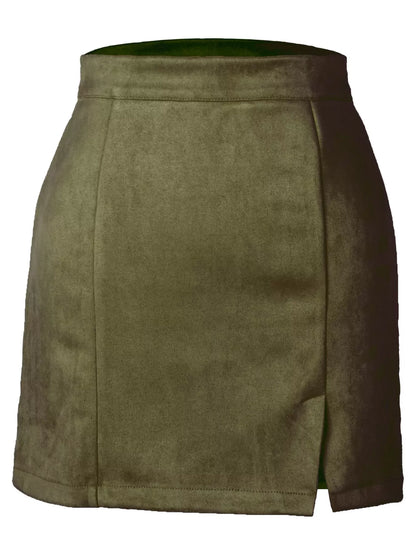 High-Waisted Slit Skirt