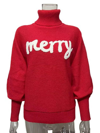 Christmas Letter Turtleneck Sweater