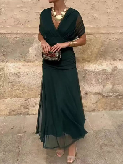 Full Size Off-Shoulder Ruched Maxi Dress Plus Size