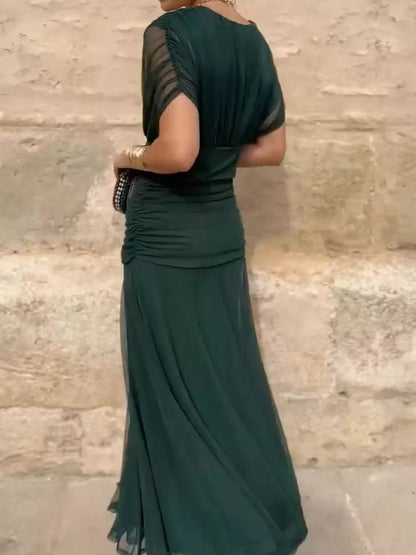 Full Size Off-Shoulder Ruched Maxi Dress Plus Size