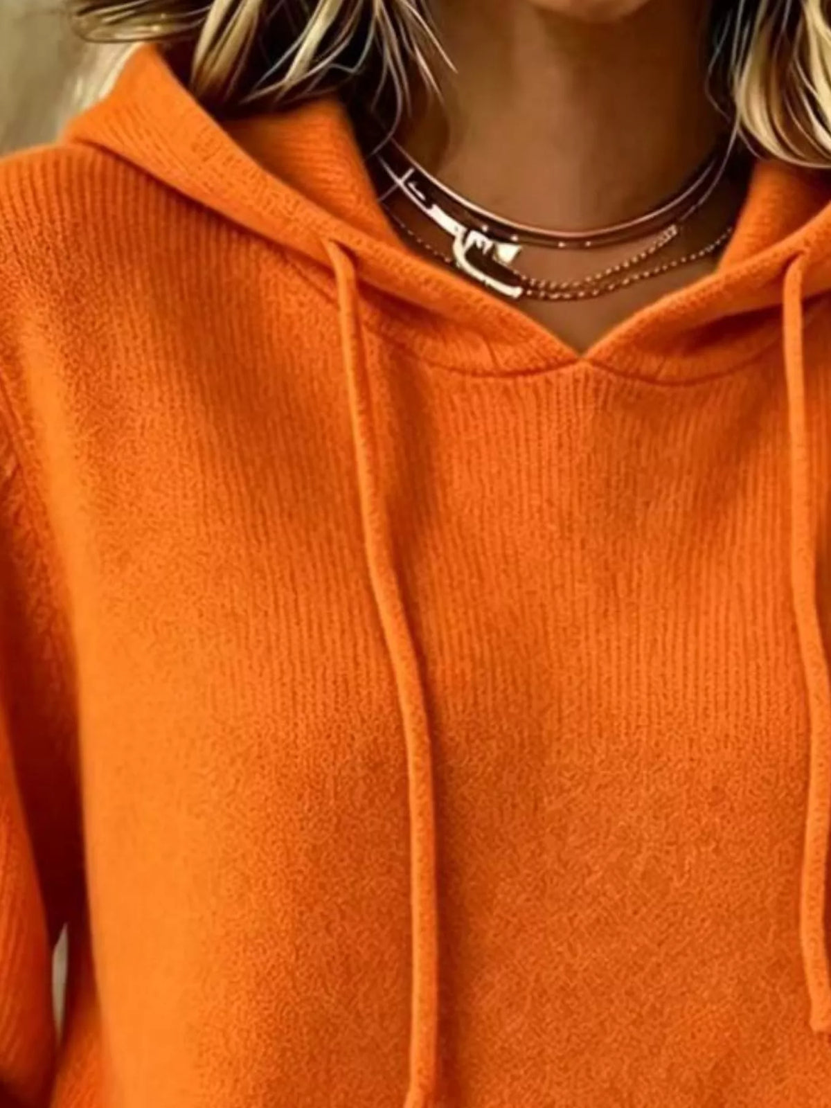 Full Size Drawstring Kangaroo Pocket Hooded Sweater Plus Size