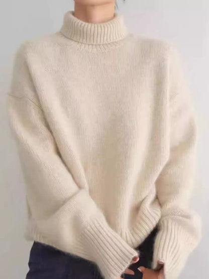 Turtleneck Dropped Shoulder Sweater