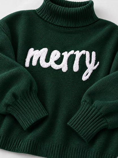 Christmas Letter Turtleneck Sweater