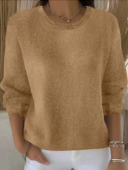 Full Size Classic Crew Neck Sweater Plus Size