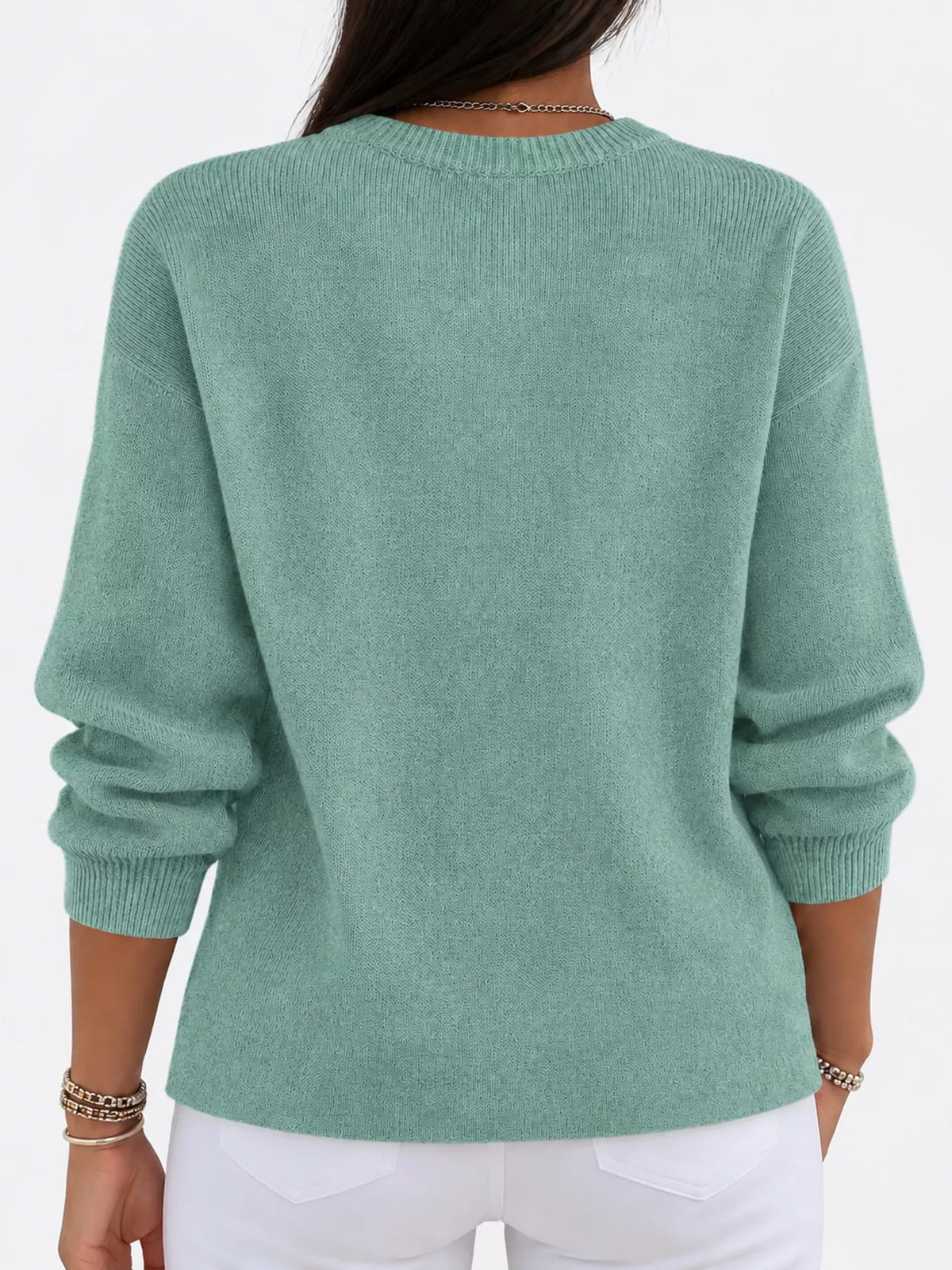 Full Size Classic Crew Neck Sweater Plus Size