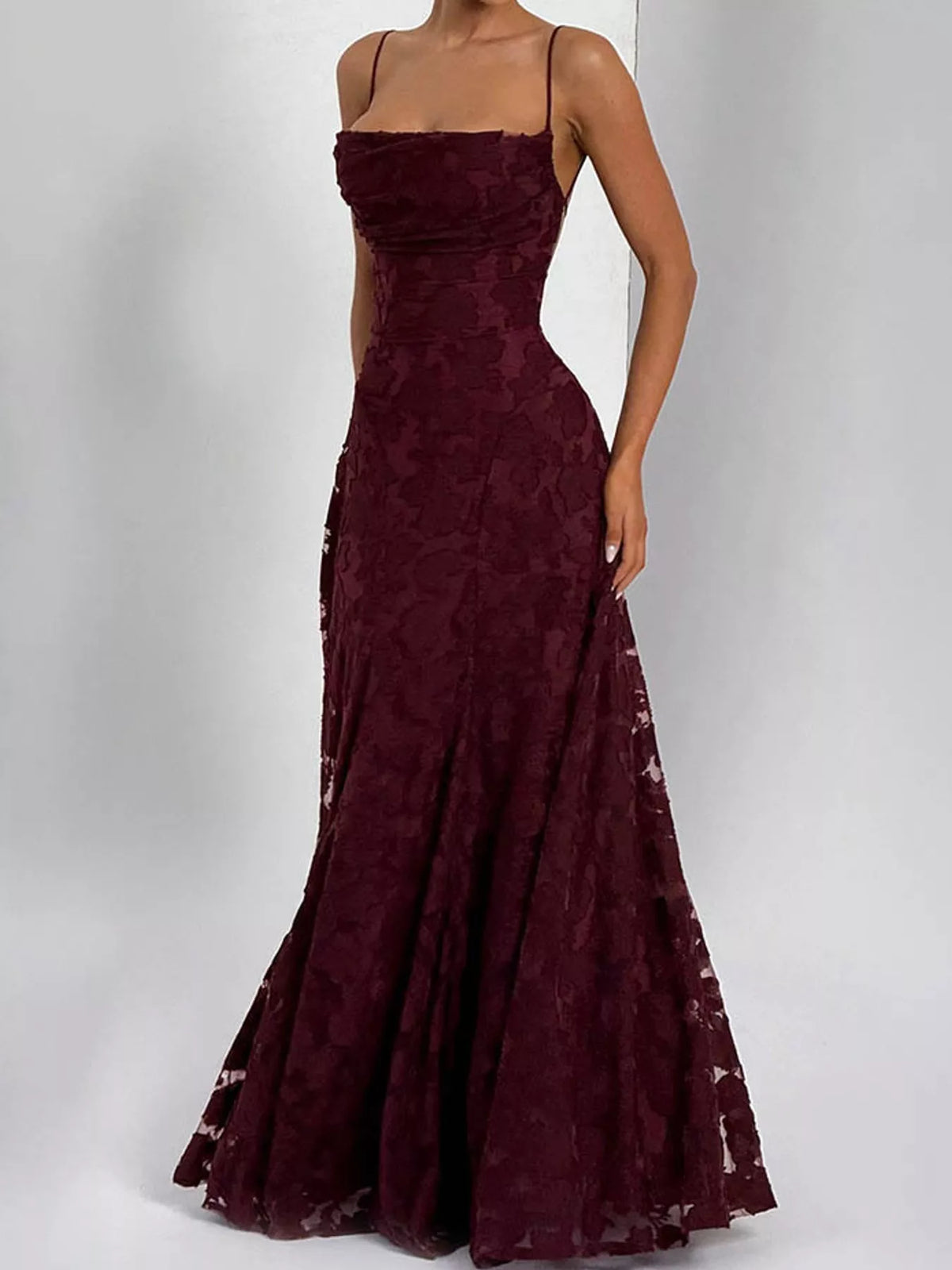 Backless Lace Maxi Dress