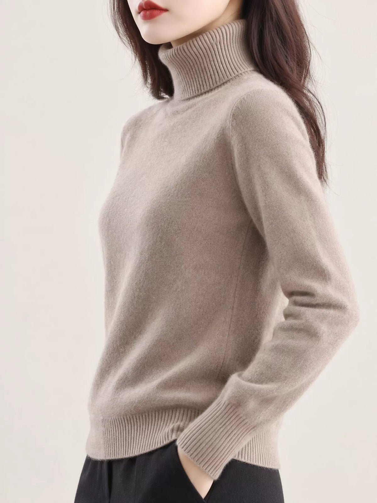Full Size Turtleneck Long Sleeve Sweater Plus Size