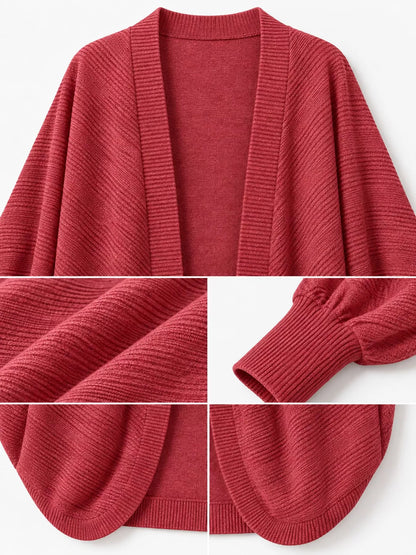 Open-Front Batwing Sleeve Cardigan