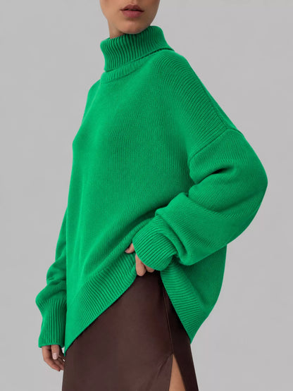 Turtleneck Dropped Shoulder Sweater