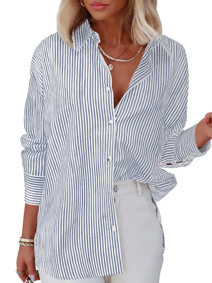 Casual Striped Button-Down Shirt