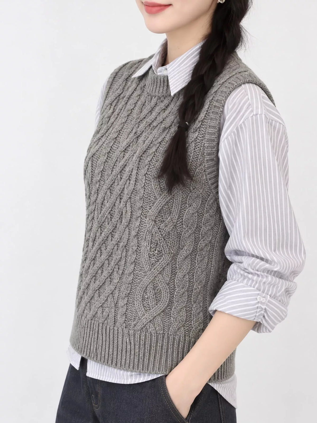 Cable-Knit Sweater Vest