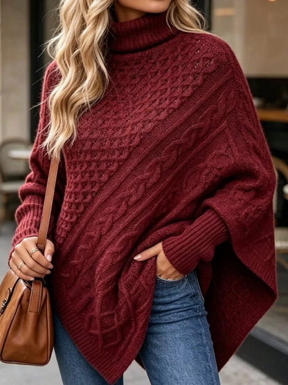 Turtleneck Cable-Knit Sweater
