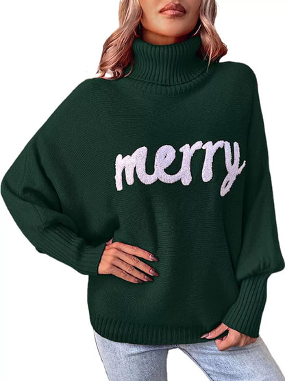 Christmas Letter Turtleneck Sweater