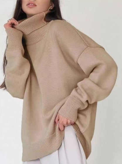Turtleneck Dropped Shoulder Sweater