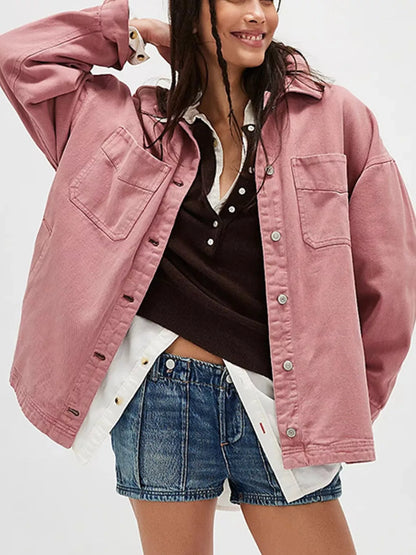 Button Up Long Sleeve Denim Jacket