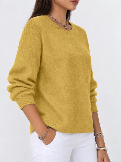Full Size Classic Crew Neck Sweater Plus Size