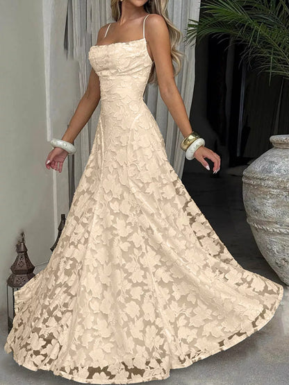 Backless Lace Maxi Dress