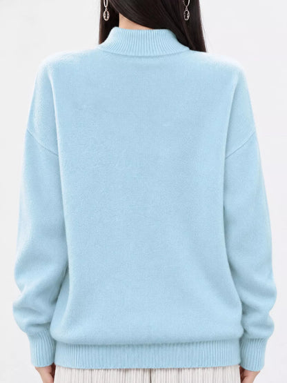 Turtleneck Dropped Shoulder Sweater