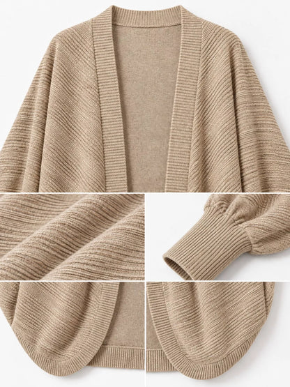 Open-Front Batwing Sleeve Cardigan