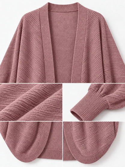 Open-Front Batwing Sleeve Cardigan