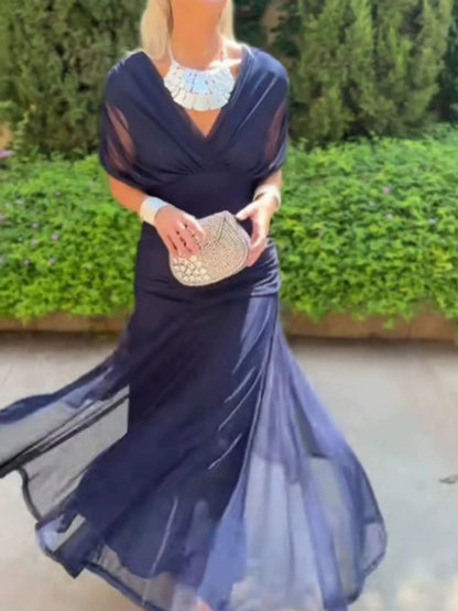 Full Size Off-Shoulder Ruched Maxi Dress Plus Size