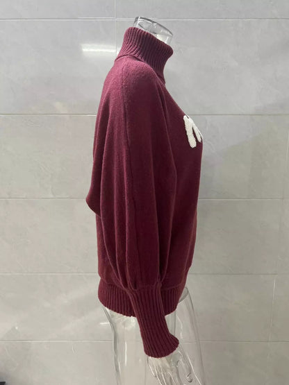 Christmas Letter Turtleneck Sweater