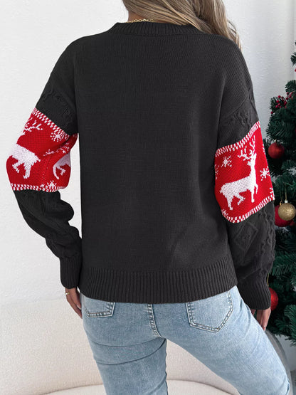 Reindeer Pattern Christmas Sweater