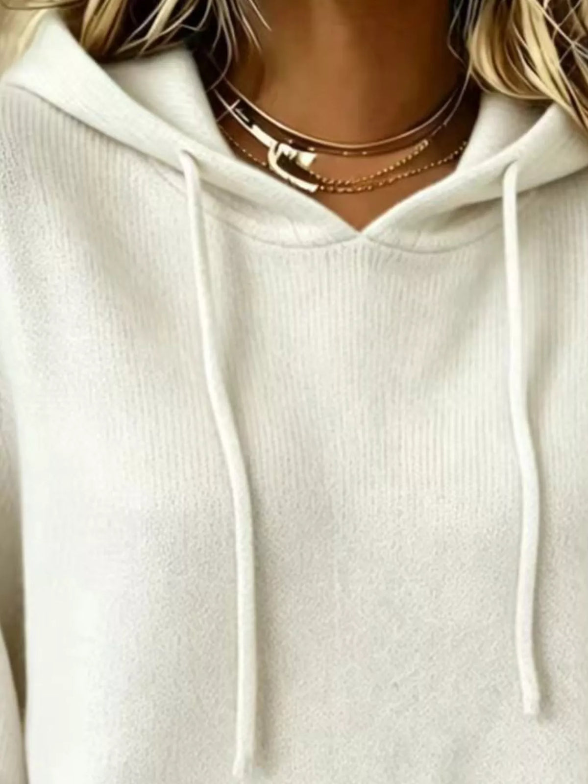 Full Size Drawstring Kangaroo Pocket Hooded Sweater Plus Size