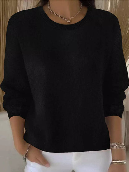 Full Size Classic Crew Neck Sweater Plus Size
