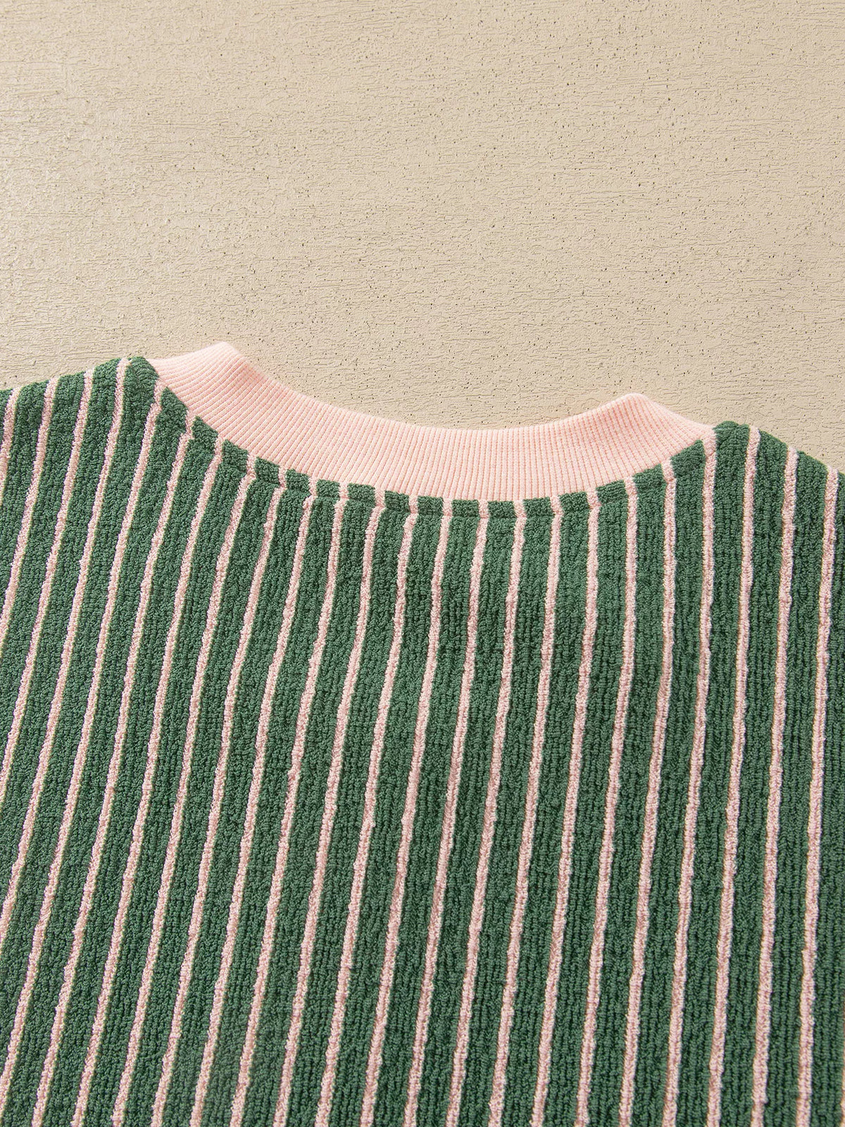Striped V Neck Patchwork Long Sleeve Regular Fit Cardigan