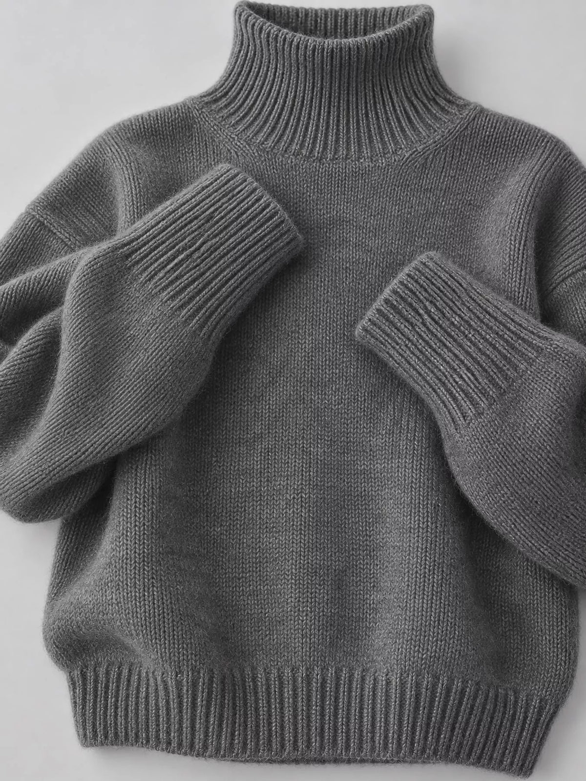 Turtleneck Dropped Shoulder Sweater