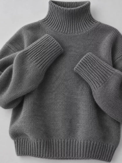 Turtleneck Dropped Shoulder Sweater