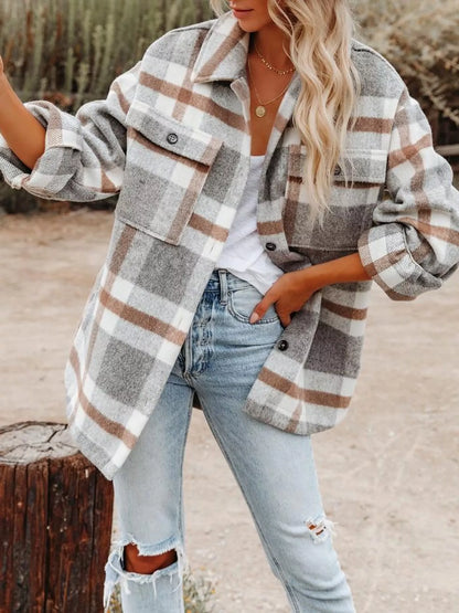 Plaid Button Up Shacket