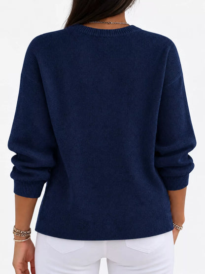Full Size Classic Crew Neck Sweater Plus Size