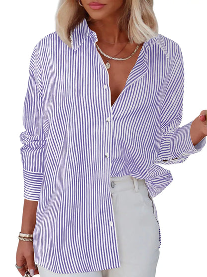 Casual Striped Button-Down Shirt