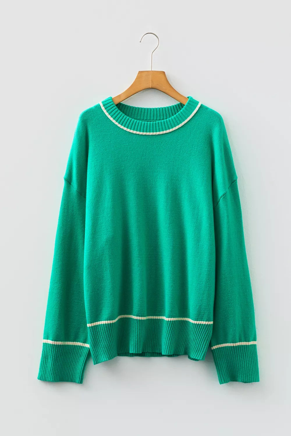 Contrast Detail Drop Shoulder Baggy Sweater