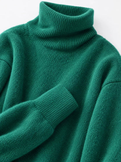 Turtleneck Dropped Shoulder Sweater