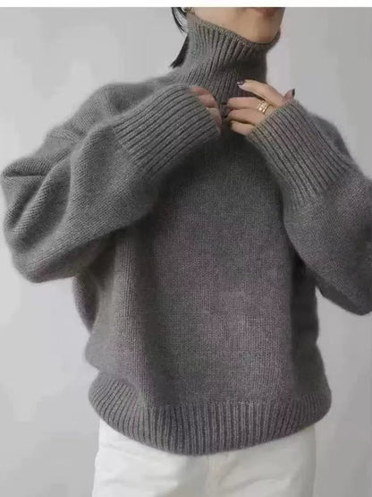 Turtleneck Dropped Shoulder Sweater